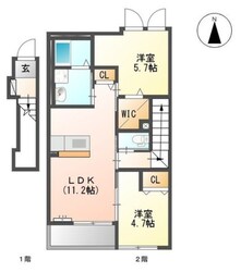 西牟田駅 徒歩16分 2階の物件間取画像